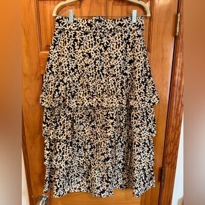 & other stories floral belted tiered midi skirt